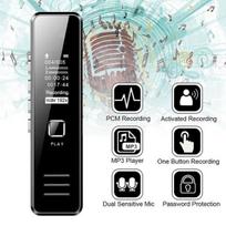 Mikro mažas paslėptas diktofonas MP3 šnipinėjimo įrašymo įrenginys 32GB