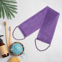 Body Scrubber Towel with Handles for Men And Women Quick Dry Exfoliating Washcloth violetinė