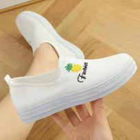 Sneakers women's spring and autumn casual one-pedal lazy shoes low-top canvas medium and old single shoes daily soft-soled mother shoes 36