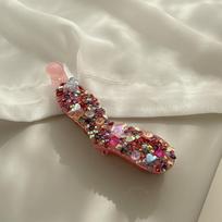 New Hairpin with Luxurious Colored Rhinestones, Ponytail Clip, Elegant and Refined Hair Accessory, Hair Clip gray