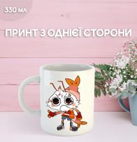 Puodelis Dandžio pasaulyje (Dendi) Roblox Dandy's World su spauda keraminis puodelis 330 ml 9.5 balta