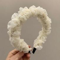 PROLY New Fashion Headband For Women Pleated Flower Hairband Solid Color Headwear For Girls Autumn Hair Accessories