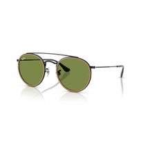 Ray-Ban Round Double Bridge akiniai | Black - Brown Green
