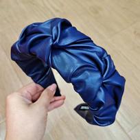 PROLY New Fashion Women's Hairband Wide Side Pu Leather Headband Pleated Headwear Casual Solid Turban Adult Hair Accessories