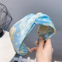 Tie-dyed wide-edge crossed hair band, Hong Kong-style gentle pressure hair band and hair accessory