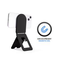 Magnetic Cell Phone Holder foldable Stand Adjustable Desktop mulifunctional Desktop Bracket With magnet ring for any cell phone black