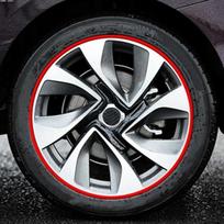 8M Red Car Wheel Hub Rim Edge Protector Ring Tire Guard Sticker Rubber Strip US Reflective Sticker