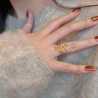 Butterfly diamond zir*****pen ring light luxury cold wind personality index finger ring fashion Internet celebrity same temperament jewelry