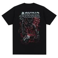 T Shirt for Men Asking Alexandrias Metalcore Band Graphic Print Short Sleeve T-Shirt Harajuku Casual Cotton Summer Clothes Tops XXXXL