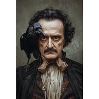 Edgaro Allano Poe Plakatas Gotikiniai Stiliai Viktorietiški Varnas Tamsi Akademija Drobės Tapyba Retro Bibliotekos Sienos Menas Svetainės Namų Dekoras 21cm×30cm NoFrame black