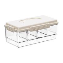 Portable Snack Box Container With Ice Pack, 4 Large Compartment Refrigerated Travel Tray With Lid For Outdoor Parties, Picnics One Size