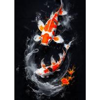 Chinese Red Koi Fish Landscape Picture Carp Canvas Painting HD Print Posters for Modern Living Room Wall Art Home Decor Cuadros 21cm×30cm NoFrame
