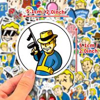 50 Fallout Fallout žaidimo personažų išorinių dalių Animaciniai Grafiti Lipdukai PASIDARYK pats Lagaminas black
