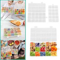 15 Compartment Snack Box With Lid Stackable Fruit And Vegetable Container With 15 Small Compartments For Travel Snacks Candy Spices One Size