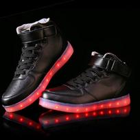 Moteriški LED šviesos USB įkrovimo šviečiantys batai Superstar Liuminescenciniai batai Vyrams Imitacinis padas Neoniniai 35 juoda