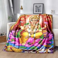6 Sizes Warm Soft India Ganesh Pattern Blanket Fluffy Children and Adults  Sofa Plush Bedspread Throw Blanket for Sofa Bed Gift 75cmx90cm
