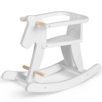 Horse Rocking Wooden Ride On Toy For Kids Classic Rocking Horse With Backrest Workmanship Housewarming Birthday Gift For Toddler