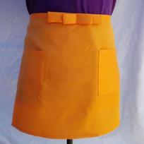 Kitchen Short Half Waist Apron 2 Pocket Apron Women Waitress Antifouling Work Bar Pub Cafe Cooking Men Short Waist Aprons geltona