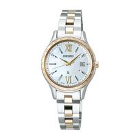 SEIKO LUKIA Essential Collection Women's Solar Radio-Controlled Watch Model SSVV084 Silver Gold World white