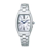 SEIKO LUKIA Grow serijos moteriškas saulės energija maitinamas radijo bangomis valdomas laikrodis, modelis SSQW071, baltas ciferblatas, grynas titanas