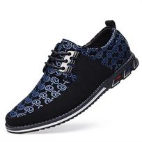 SHEIN TEMU Men's Trendy Casual Leather Lace-up Shoes, Large Size, In Stock 47 mėlyna