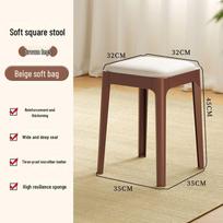 24 kvadratų, vietą taupantis, dirbtinio medžio, sandėliavimo pufas: Minkšta apmušta sėdynė svetainei, darbo kabinetui ir valgomajam Brown Legs - Reinforced, Eco-friendly