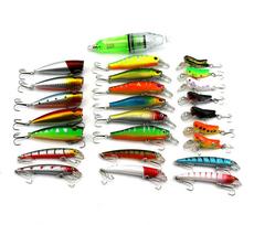 HENGJIA mišrių modelių žvejybos masalų rinkinys Minnow Lure Crank Baits Tackle Treble Hooks Kit black