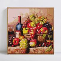 „Huacan“ „pasidaryk pats“ deimantų tapyba Vynuogės Deimantinis Siuvinėjimas Viso kvadrato Kalnų krištolas Mozaika Vaisiai Rankų darbo rankdarbiai Amatai Full Square 20*20 cm black