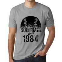 Men's T-Shirt Graphic Softball Since 1984 Gris Chine XS blankiai pilka spalva