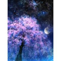 Diy Diamond Painting Full Drill Dream Tree Moonlight Diamond Embroidery Cross Stitch 20X30CM blue