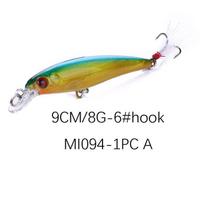 Žvejybos masalai 90mm 8g modeliavimo Crankbaits Kabliukai Plastikiniai Minnow Biomimetic Spinner Jaukai Priedai 1pcs   9cm  8g brown