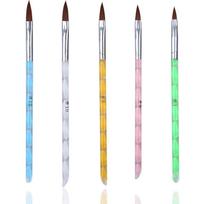 Nail Art teptukas linijoms, taškavimui, vėduoklės dizainui, akrilinis plokščias, krištolinis, tapybai, piešimui, raižymui, UV gelio manikiūro įrankių rinkinys white