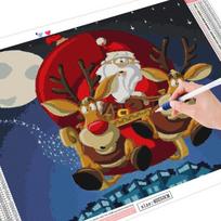 Diamond Painting Cross Stitch Santa Claus Full Square Diamond Embroidery Cartoon Christmas Decorations For Home Full Round (20X30CM) red