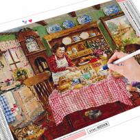 Deimantinė tapyba Nauja virtuvė Deimantiniai siuvinėjimai Išpardavimas Portretas Vaikams Kalnų krištolų nuotraukos Mozaikos rankų darbo dovana Full Round (20X30CM)