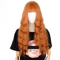 LISI HAIR 24 colių ilgio oranžinis perukas su Liu Haihai Wave peruku sintetinio pluošto perukas moterims ilgas perukas Natūralus perukas Cosplay / kasdienis / vakarėlių perukas brown