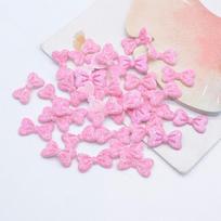 Wholesale 1000Pcs 15*9mm Glitter Leather Padded Bow Tie Appliques for DIY Crafts Hat Patches Headwear Hairpin Decor Accessories rožinė