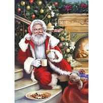 DIY Santa Claus 5D Diamond Painting Full Round Drill Cross Stitch Handmade Resin Diamond Embroidery Christmas Gift Home Decor Full Round 20x30CM beige