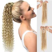 „Wave Ponytail“ plaukų priauginimas Sintetinis žavus plaukų tinklelis „Arklio uodega“ Moterų mergaičių vakarėlio festivalis „Curly Wave“ 22 colių white