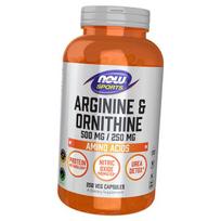 Argininas ir Ornitinas, Arginine & Ornithine, Now Foods  250 veg kapsulių (27128002) 250vcaps