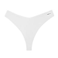 FINETOO Seksualios moteriškos kelnaitės G-String apatinis trikotažas Medvilninės V formos juosmens moteriškos apatinės vienspalvės T-nugaros intymios spalvos Minkštas vaflinis apatinis trikotažas S balta