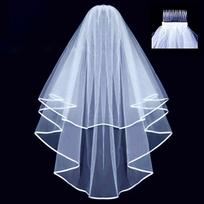 Wedding Simple Gauze White Ivory Two-layer Wedding Veil Side Comb Wedding Accessories Bridal Veil balta