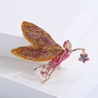 „Blucome Take Star“ laumžirgių fėjų sagės moterims „Lady Emaline Flying Angel Party Pins Dovanos“ auksas