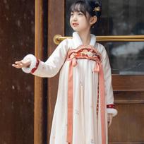 Hanfu mergina kiniško stiliaus audinio vasarinė suknelė Antikvarinis Tang kostiumas super fėjos kostiumo suknelė mažos mergaitės undinėlės princesės sijonas apatinis trikotažas XS