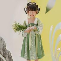 Hanfu mergina kiniško stiliaus audinio vasarinė suknelė Antikvarinis Tang kostiumas super fėjos kostiumo suknelė mažos mergaitės undinėlės princesės sijonas apatinis trikotažas XXS