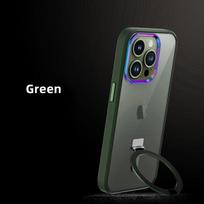 Luxury Phone Holder Clear Hd Phone Case For Iphone 14 13 12 11 Pro Max Magnetic Wireless Charging Acrylic Aluminium Magnet Cover For iPhone 14 žalia