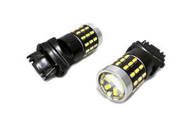2 vnt LED lemputė 3156, P27W 12-24V CANBUS 1800lm balta su objektyvu