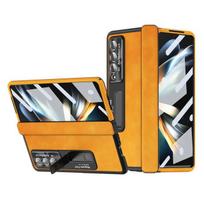 Vintage Matte Feeling Full Body Cover Case For Samsung Galaxy Z Fold 4 Fold3 Fold4 5g Fold 3 Zfold4 S Pen Tempered Glass Film for Samsung Z Fold 3 geltona
