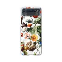 For Samsung Galaxy Z Flip 4 3 Case Vintage Flowers Painted Transparent Shockproof Hard Back Cover For Samsung Z Flip4 Flip3 Case For Samsung Z Flip 3