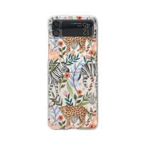 For Samsung Z Flip 4 Case Fawn Jungle Transparent Folding Phone Case For Samsung Z Flip 3 Z Flip4 Shockproof Hard Back Cover For Z Flip 4