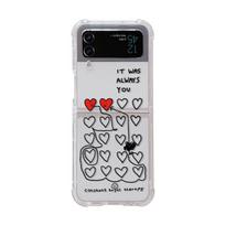 For Samsung Galaxy Z Flip 4 Zflip 3 5g Case Love Pattern Bracelet Transparent Soft Silicone Folding Shockproof Protection Cover For Galaxy Z Flip 3